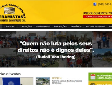 Novo site Sindicato dos Ceramistas